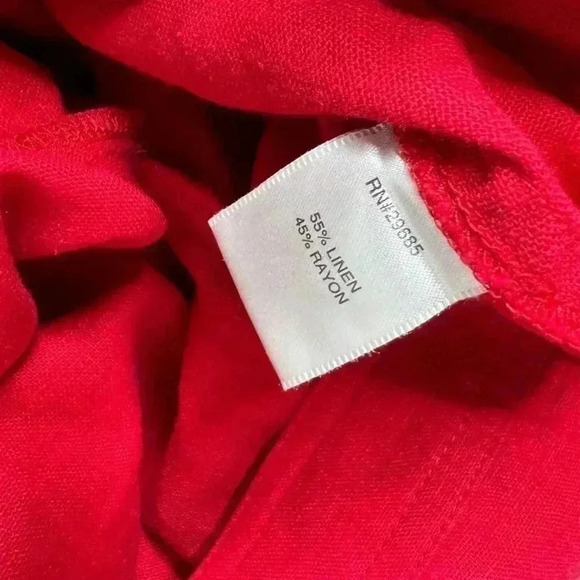 Pendleton Linen Blend Red Pants Size 14 - Picture 6 of 6